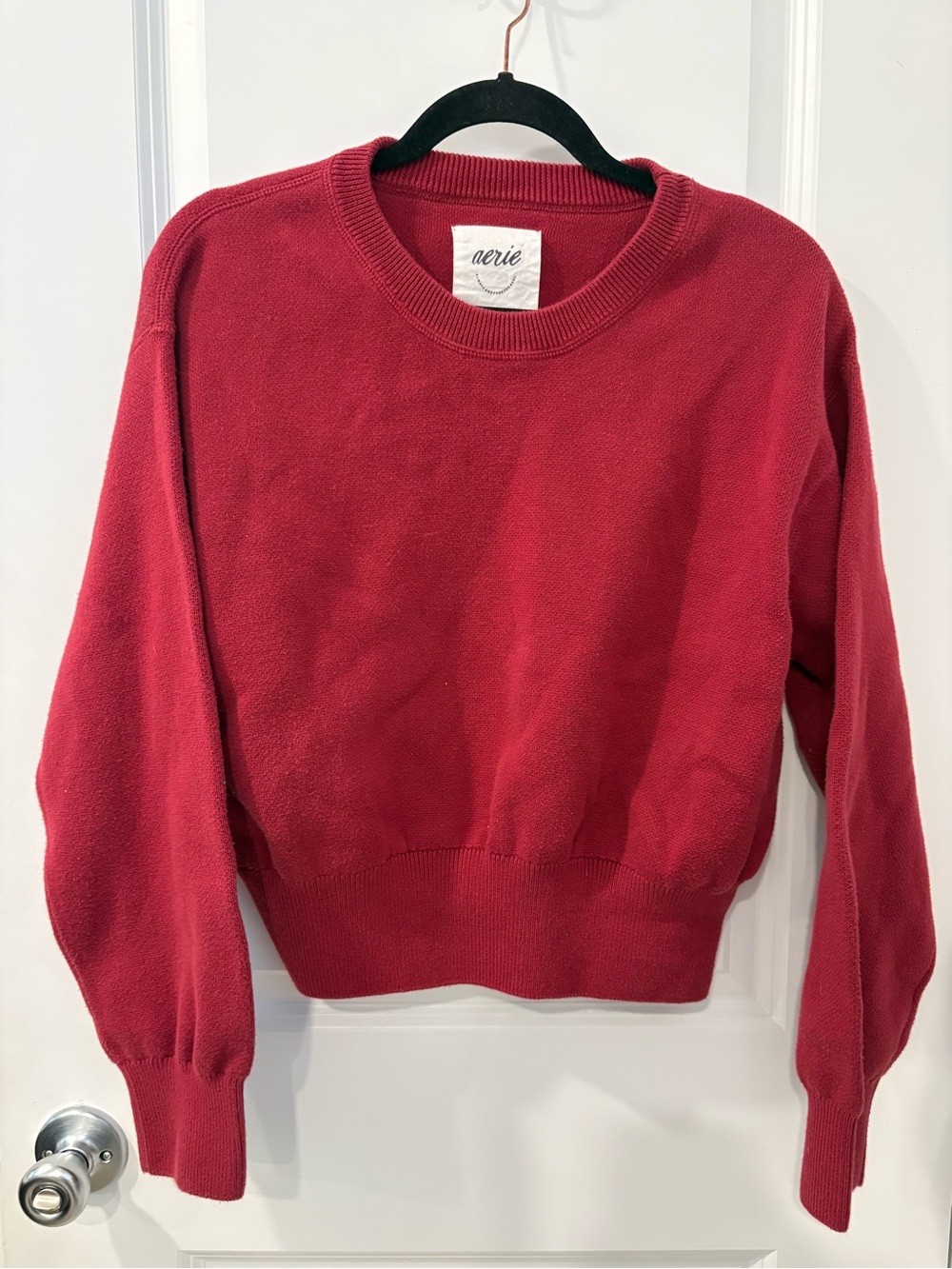 aerie Rose Red Crewneck Sweater